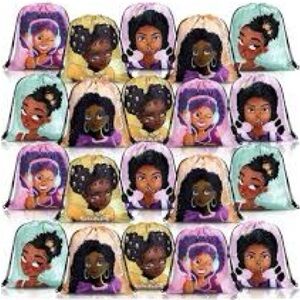 Kids Character Drawstring Backpack Set